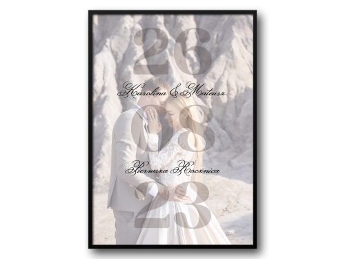 Plakat personalizowany z datą i zdjęciem – minimalistyczny projekt