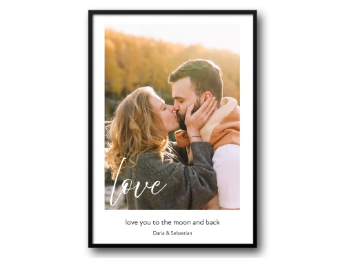 Plakat personalizowany ze zdjęciem, idealny prezent dla pary