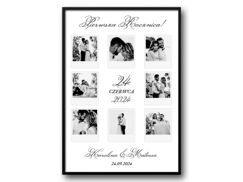 Plakat personalizowany z kolażem zdjęć – wyjątkowa pamiątka na rocznicę, ślub lub urodziny