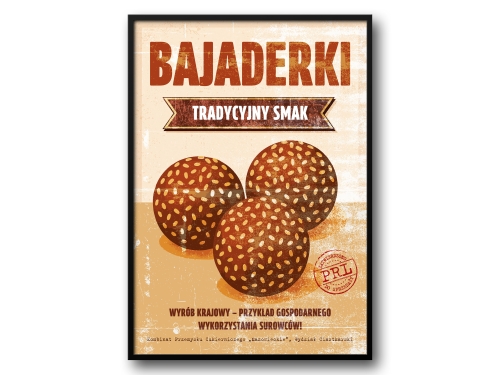 Bajaderki – Plakat PRL / Ilustracja Retro Tradycyjnego Deseru