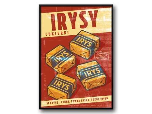 Cukierki Irysy – Plakat PRL / Retro Ilustracja Kultowych Cukierków