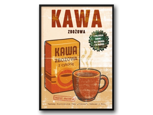 Kawa Zbożowa – Plakat PRL / Retro Ilustracja Kultowego Napoju