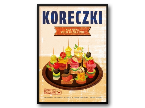Koreczki – Plakat PRL / Retro Ilustracja Kultowej Przekąski