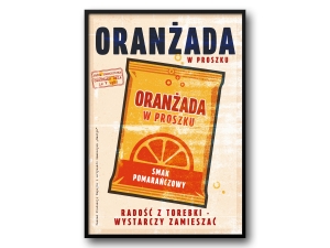 Oranżada w Proszku – Plakat PRL / Retro Ilustracja Kultowego Napoju z Torebki