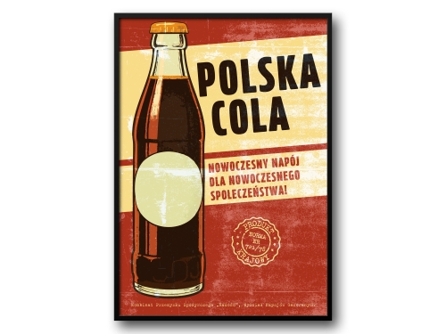 Polska Cola – Plakat PRL / Retro Ilustracja Kultowego Napojowego Odpowiednika