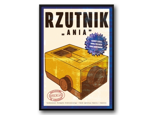 Rzutnik „Ania” – Plakat PRL / Retro Ilustracja Kultowego Projektora Dziecięcego
