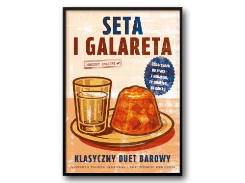 Seta i Galareta – Plakat PRL / Retro Ilustracja Klasycznego Barowego Duetu