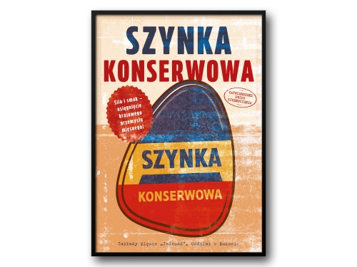 Szynka Konserwowa – Plakat PRL / Retro Ilustracja Kultowej Konserwy