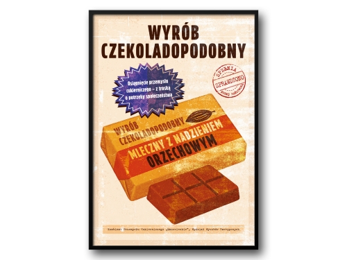 Wyrób Czekoladopodobny – Plakat PRL / Retro Ilustracja Kultowego Zastępstwa