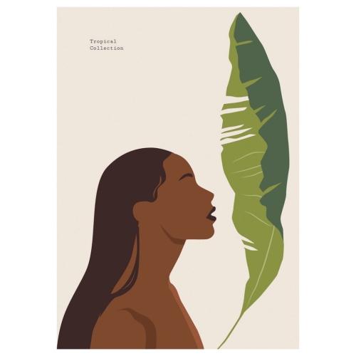 Plakat Tropiki rośliny natura kwiat kobieta
