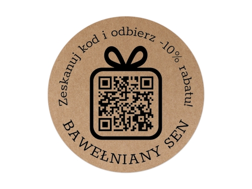 Naklejki Promocyjne z Kodem QR na Rabat na papierze Kraft