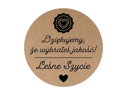 Profesjonalne Naklejki "Dziękujemy, że Wybrałeś Jakość!" na papierze Kraft