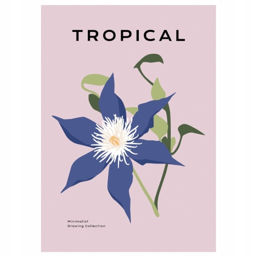 Plakat Tropiki rośliny natura kwiat kobieta