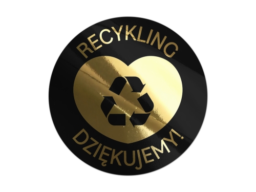 Złocone naklejki na czarnej folii Eco, Zero Waste Nr 5