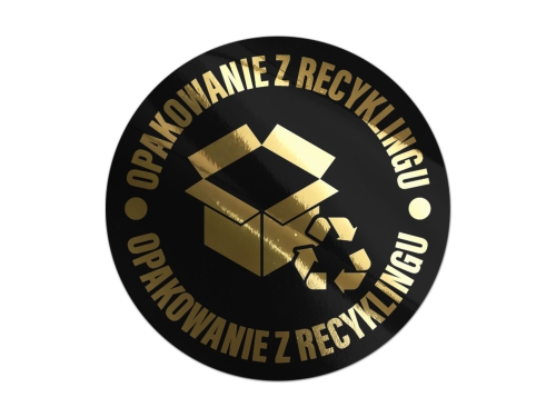 Złocone naklejki na czarnej folii Eco, Zero Waste Nr 6
