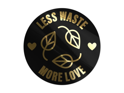 Złocone naklejki na czarnej folii Eco, Zero Waste Nr 10