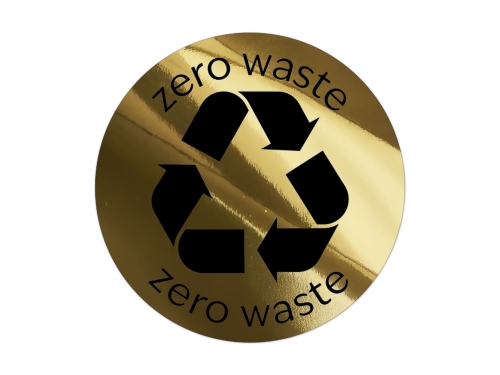 Naklejki Eco, Zero Waste na złotej folii Nr 1
