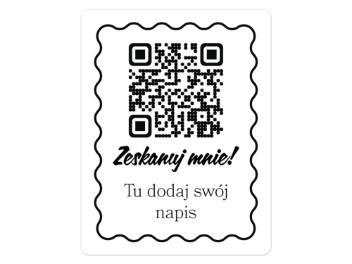 Naklejki prostokątne z kodem QR i tekstem – personalizowane etykiety