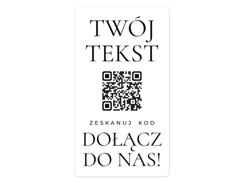 Naklejki prostokątne z kodem QR i tekstem – personalizowane etykiety
