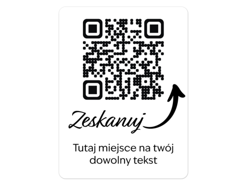 Naklejki prostokątne z kodem QR i tekstem – personalizowane