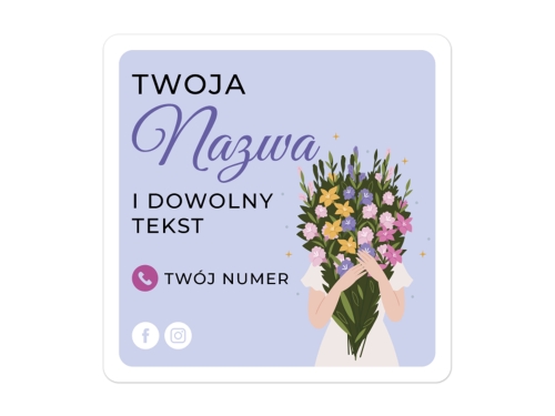 Personalizowane naklejki dla kwiaciarni – etykiety z miejscem na krótką dedykację, od 100 szt.