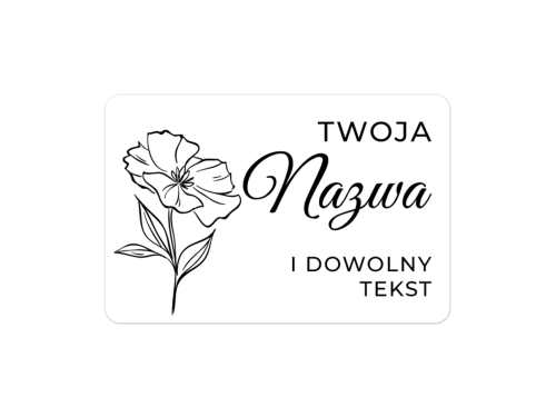 Naklejki prostokątne dla kwiaciarni – minimalistyczne etykiety do bukietów i opakowań, od 100 szt.
