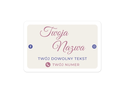Prostokątne naklejki dla kwiaciarni w wersji kolorowej – minimalistyczne etykiety do bukietów i opakowań, od 100 szt.