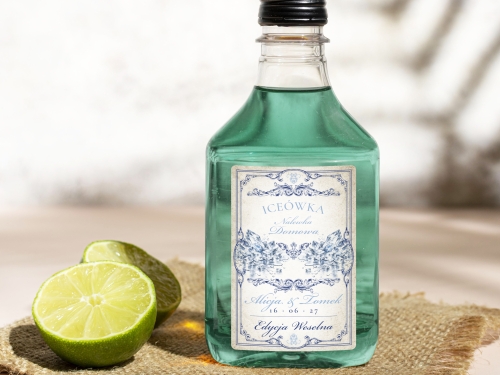 Naklejki na butelki 100 ml setki Icówka, na Icówkę  etykiety na wesele