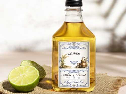 Naklejki na butelki 100 ml setki Bimber, na Bimber  etykiety na wesele