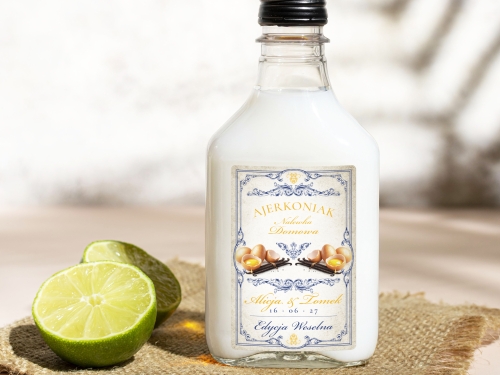 Naklejki na butelki 100 ml setki Ajerkoniak, na Ajerkoniak  etykiety na wesele