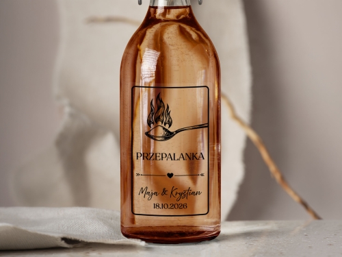 Naklejki na alkohol weselny- Przepalanka, Etykieta na Nalewkę