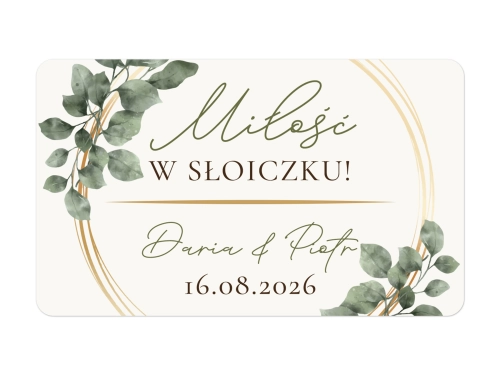 Etykiety na miód weselny kolorowe dla gości