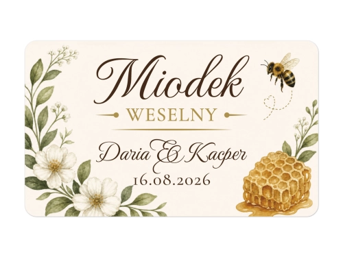 Personalizowane kolorowe naklejki na słoiczki z miodem