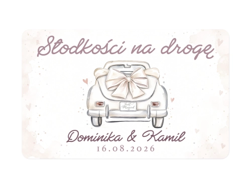 Naklejki na pudełka z ciastem – podziękowanie dla gości
