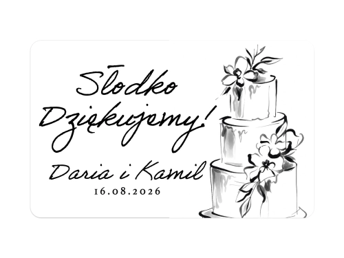 Kolorowe naklejki na słodkie podziękowania weselne
