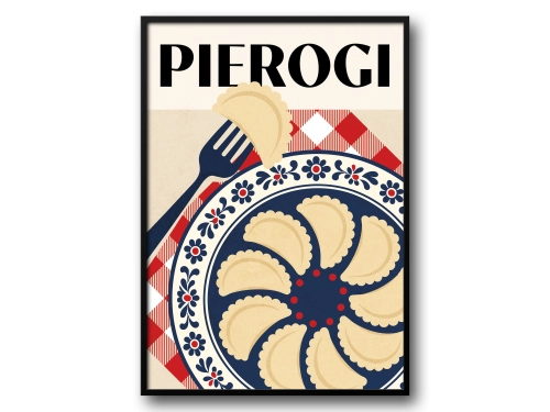 Plakat Pierogi retro do kuchni i jadalni