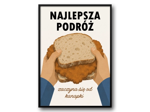 Plakat Najlepsza podróż zaczyna się od kanapki retro