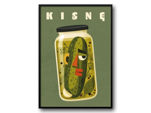 Plakat Kisnę ogórek kiszony retro z polskim humorem