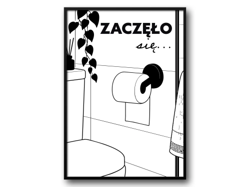 Śmieszny Plakat Łazienkowy Pusta Rolka Papieru Toaletowego Grafika WC