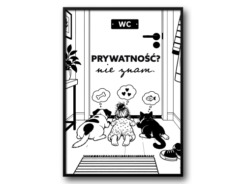 Plakat do Łazienki Prywatność Nie Znam Śmieszny Plakat do WC