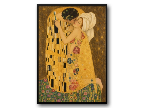 Plakat Łazienkowy Pocałunek Klimt Parodia Śmieszny Plakat do Łazienki