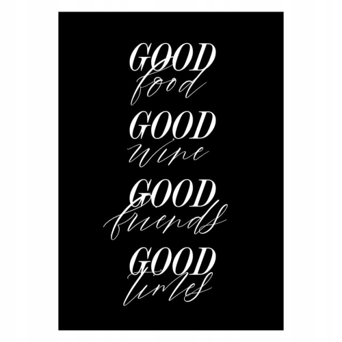 Plakat Good food good wine typograficzny