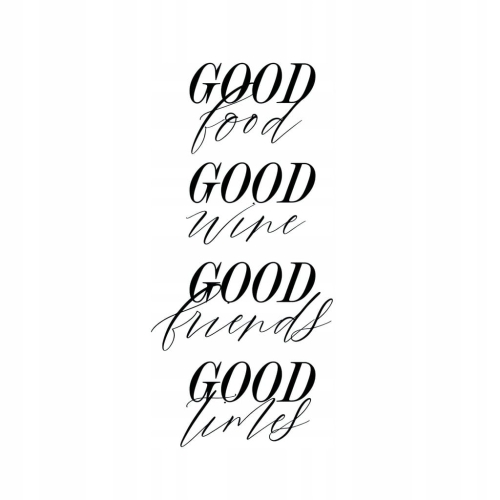Plakat Good food good wine typograficzny