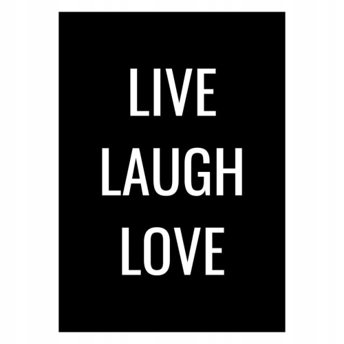 Plakat Live laugh love typograficzny
