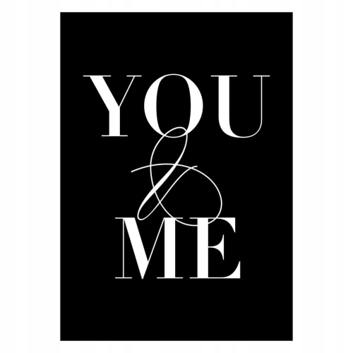 Plakat You & me typograficzny