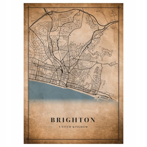 Plakat Mapa miasta vintage Brighton