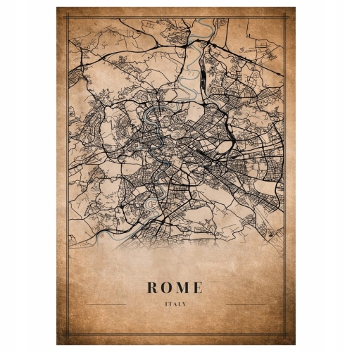 Plakat Mapa miasta vintage Rome
