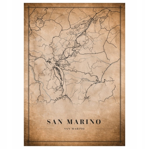 Plakat Mapa miasta vintage San Marino