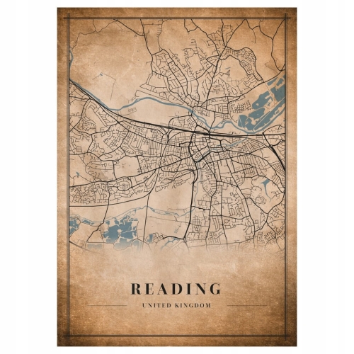 Plakat Mapa miasta vintage Reading