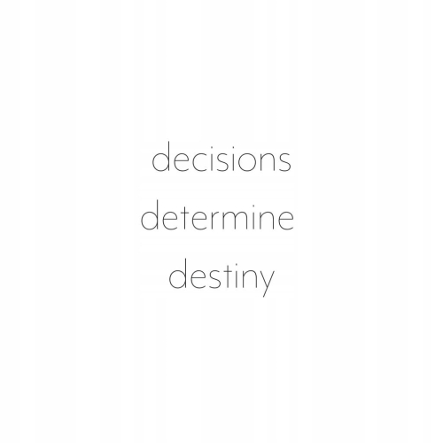 Plakat Decisions determine destiny  typo